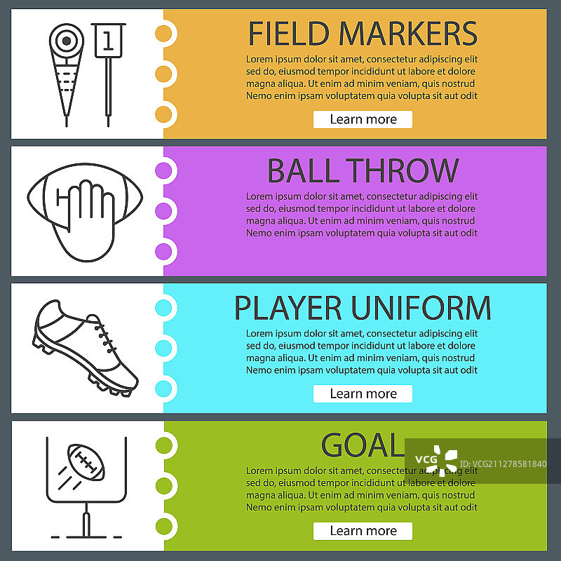 美式橄榄球网页banner模板集图片素材