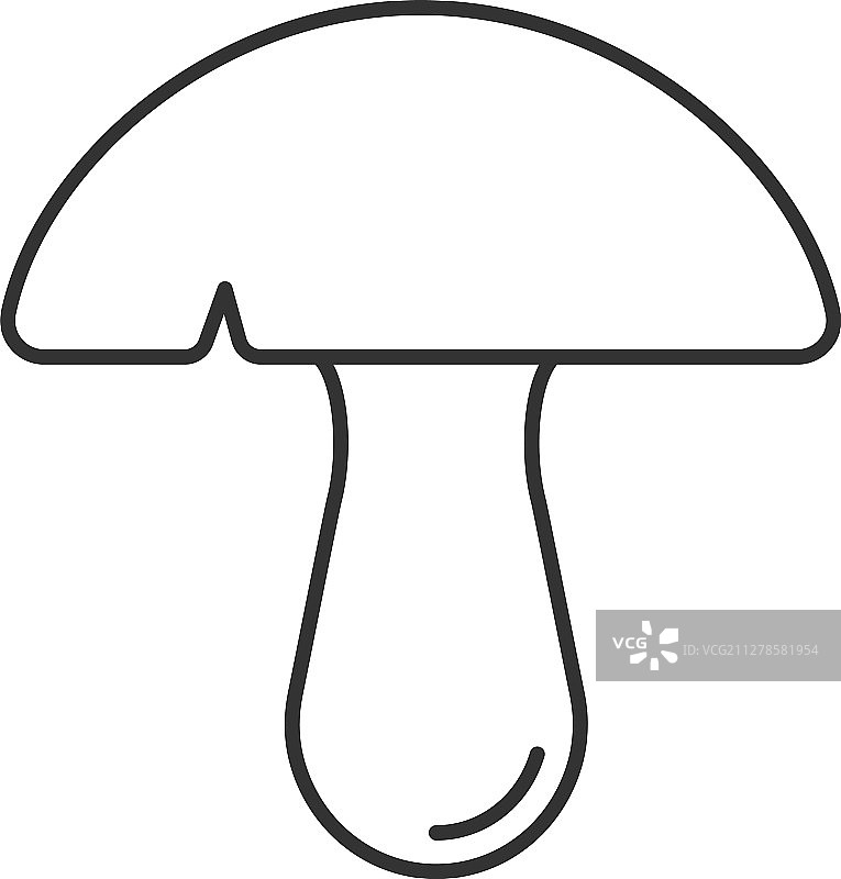 线性图标：牛肝菌蘑菇季图片素材