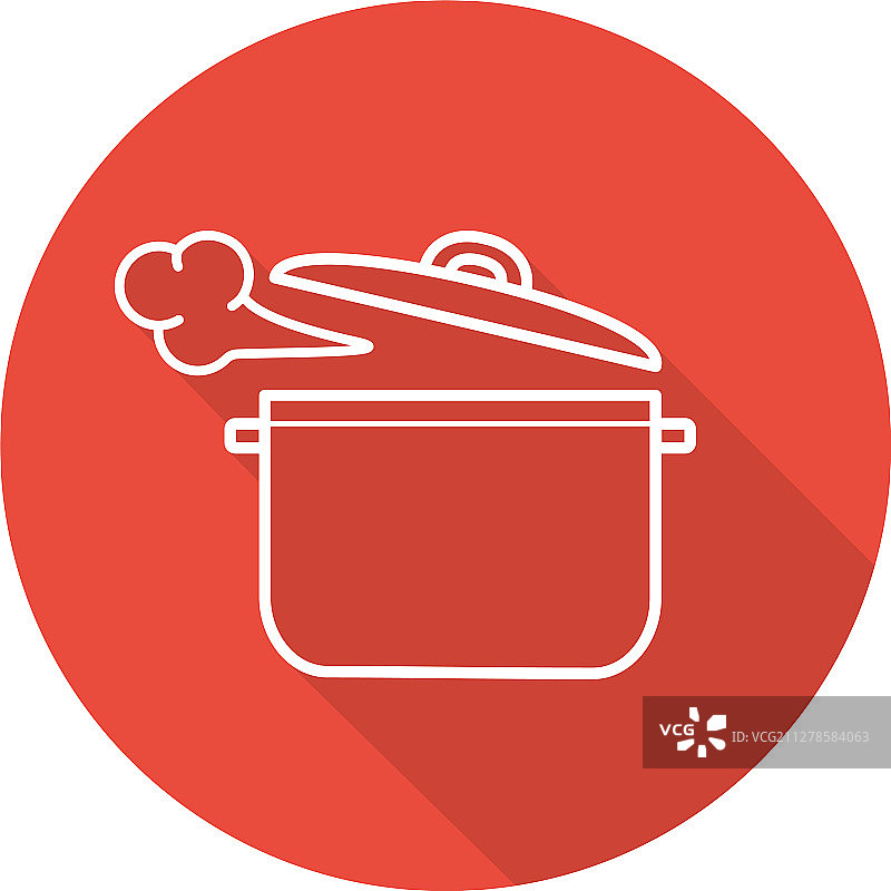 长阴影扁平锅具图标图片素材