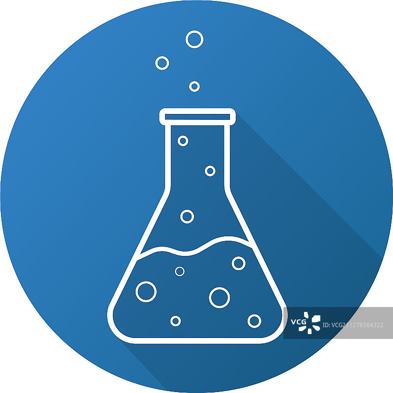 化学反应扁平线性长阴影图标图片素材