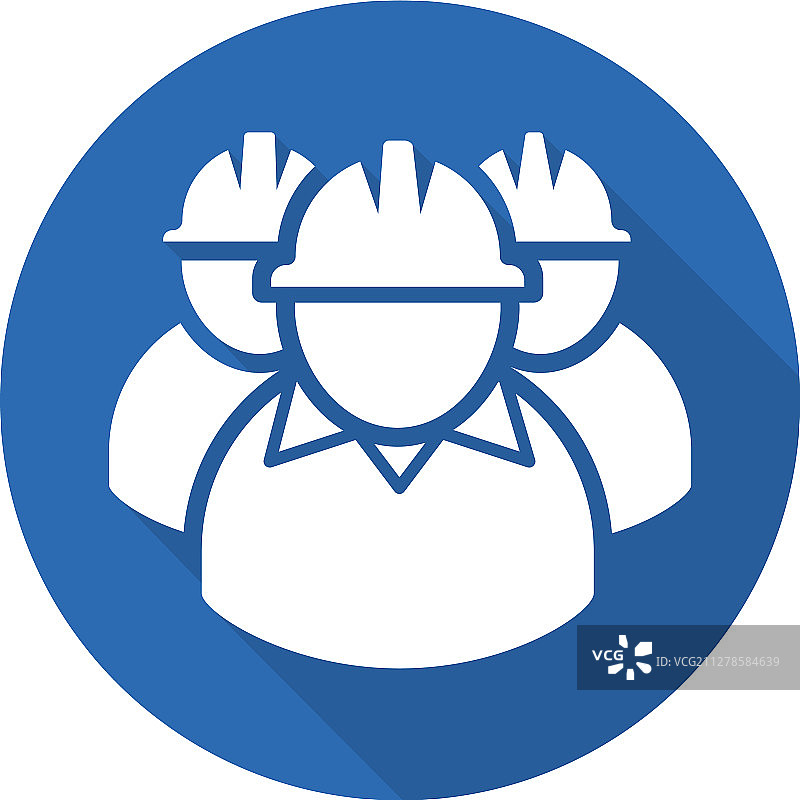 矿工扁平设计长阴影图示图片素材