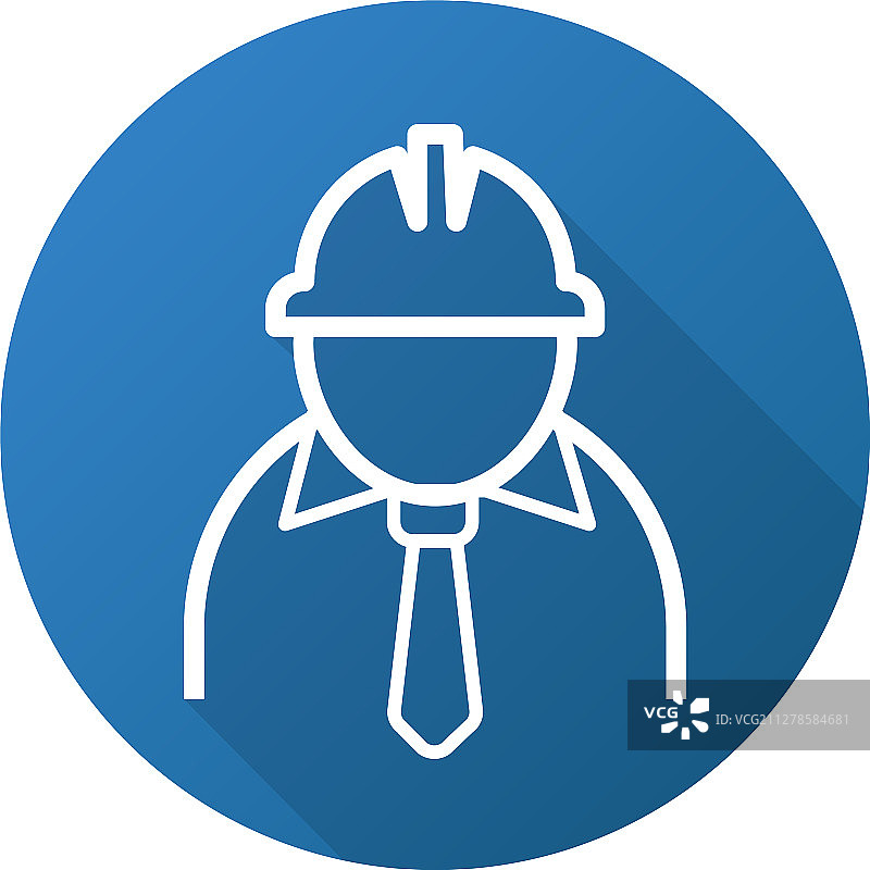 矿工扁平线性长阴影图标图片素材