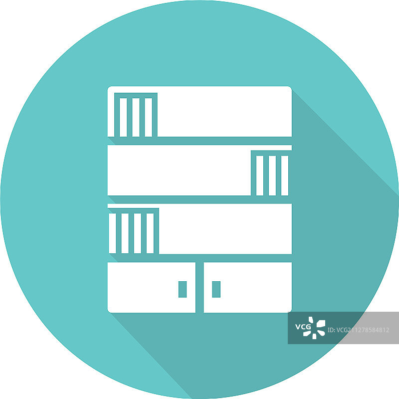 扁平风长阴影书架glyph图标图片素材