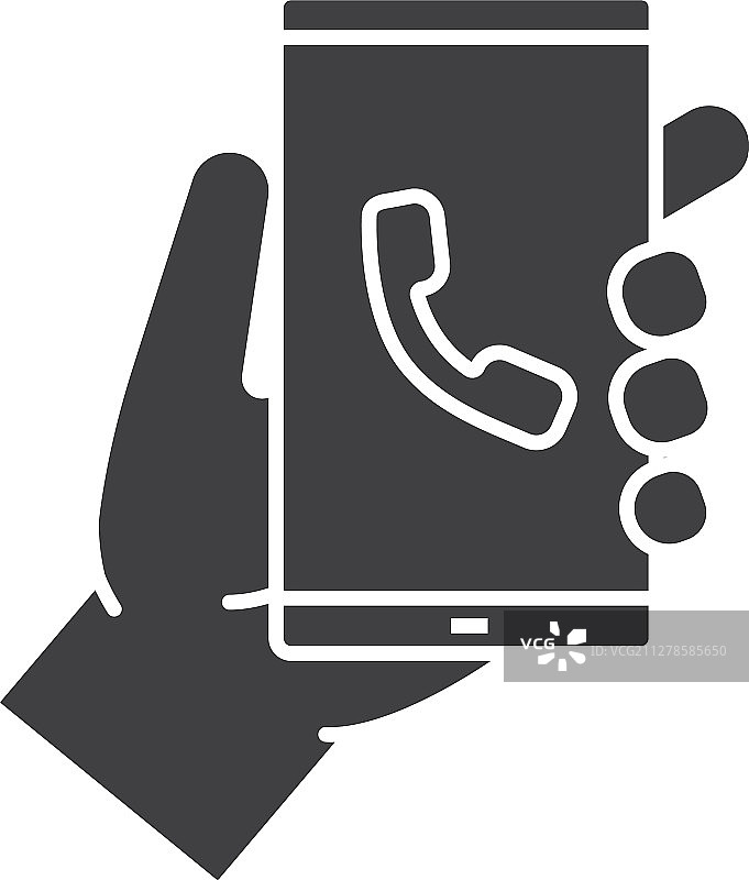 手持智能手机轮廓图标图片素材