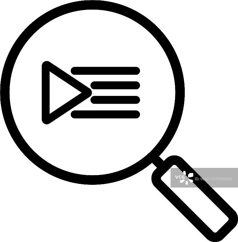 播放列表搜索线性图标图片素材