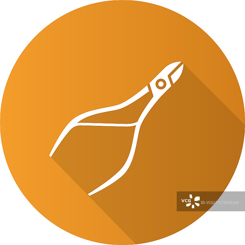 表皮钳扁平设计长阴影标志图标图片素材