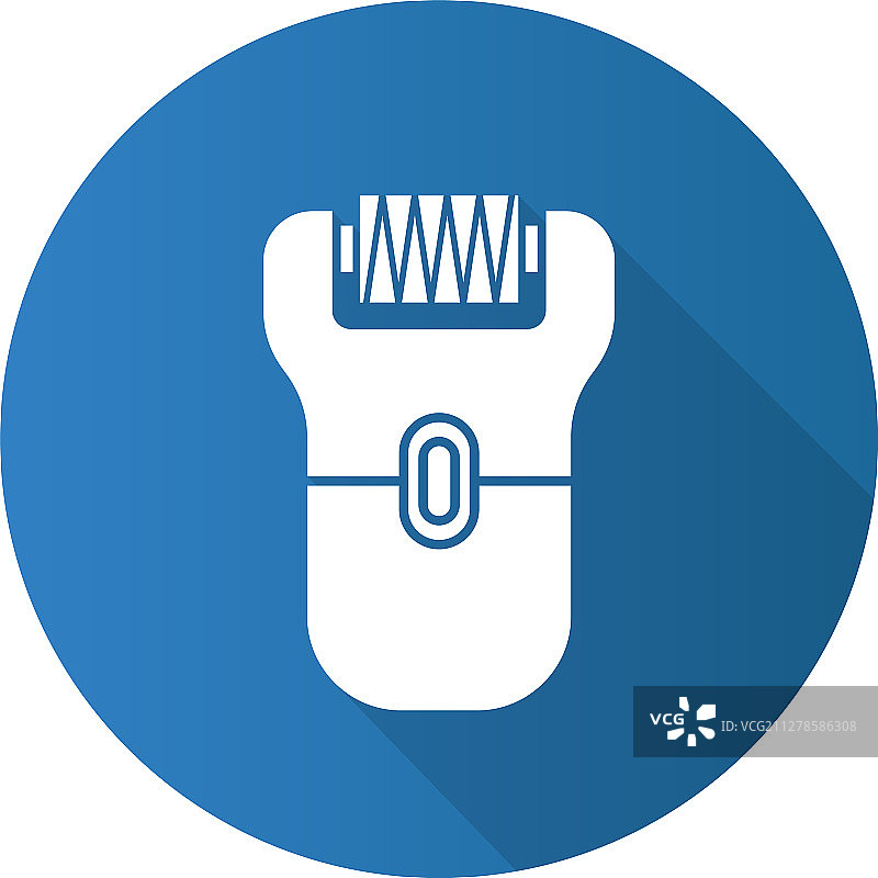 脱毛器扁平设计长阴影字形图标图片素材