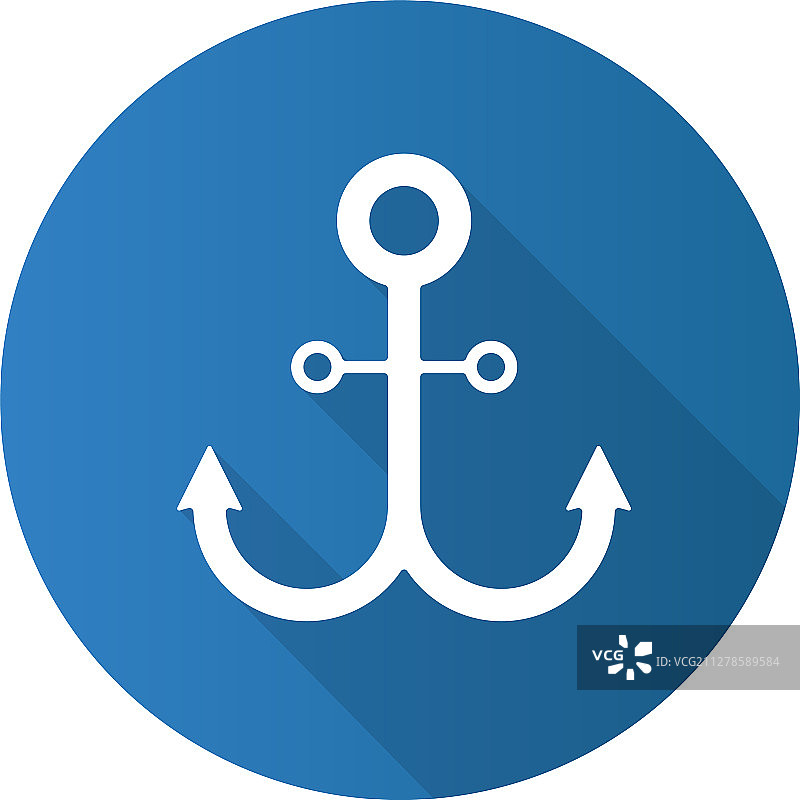 扁平风格长阴影锚点字形图标图片素材