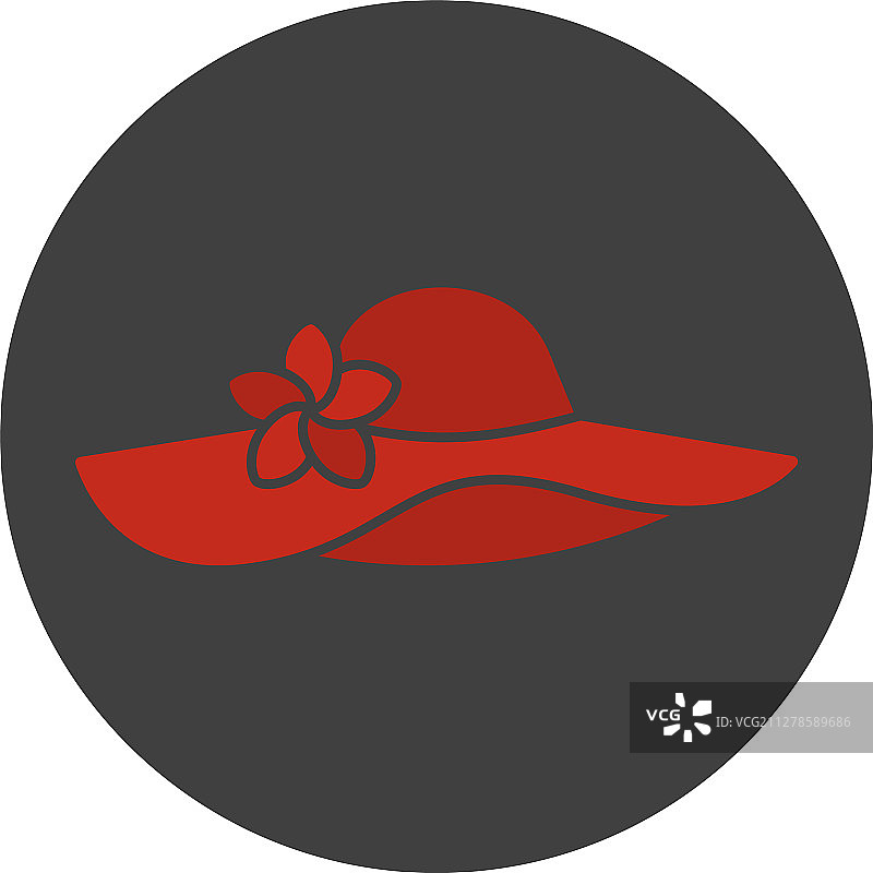 女士沙滩帽彩色图标图片素材