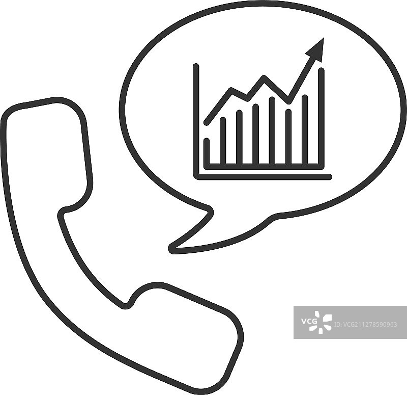 给股票经纪人的电话线性图标图片素材