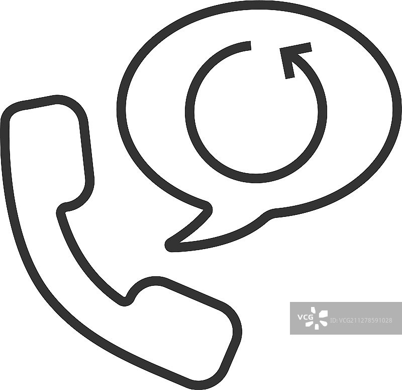 回呼服务线性图标图片素材