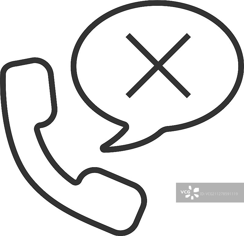 未接来电线性图标图片素材