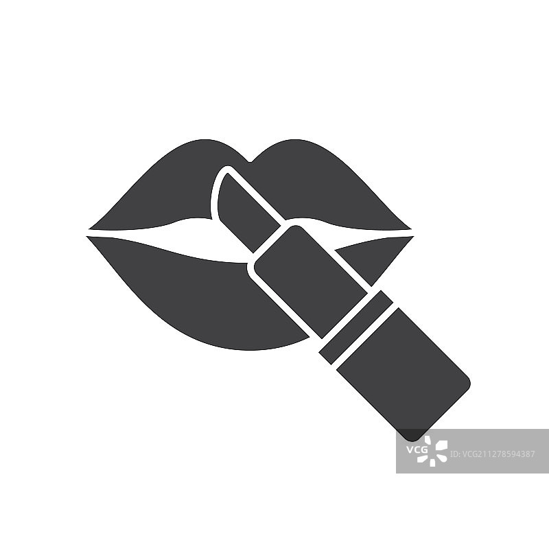 带有女性嘴唇字形图标的口红图片素材