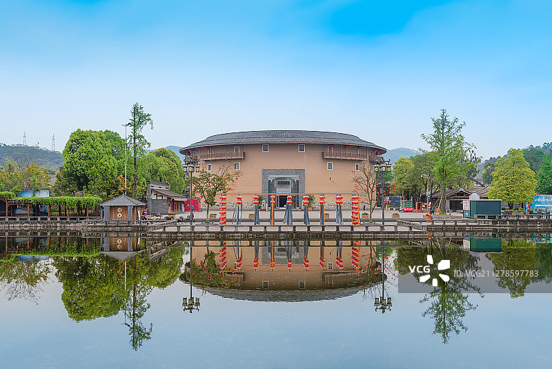 成都洛带古镇景区客家土楼景色图片素材