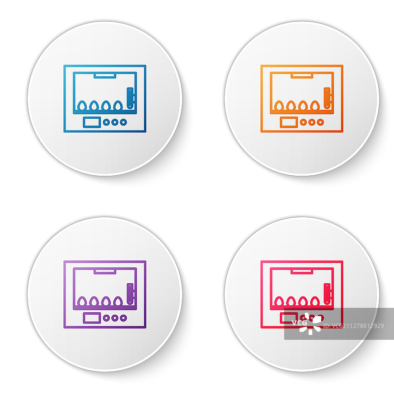 彩色线条鸡蛋孵化器图标图片素材