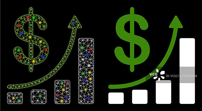 带闪光点的2D销售图表图标图片素材