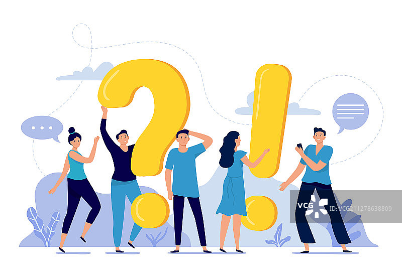 人们询问常见问题解答图片素材