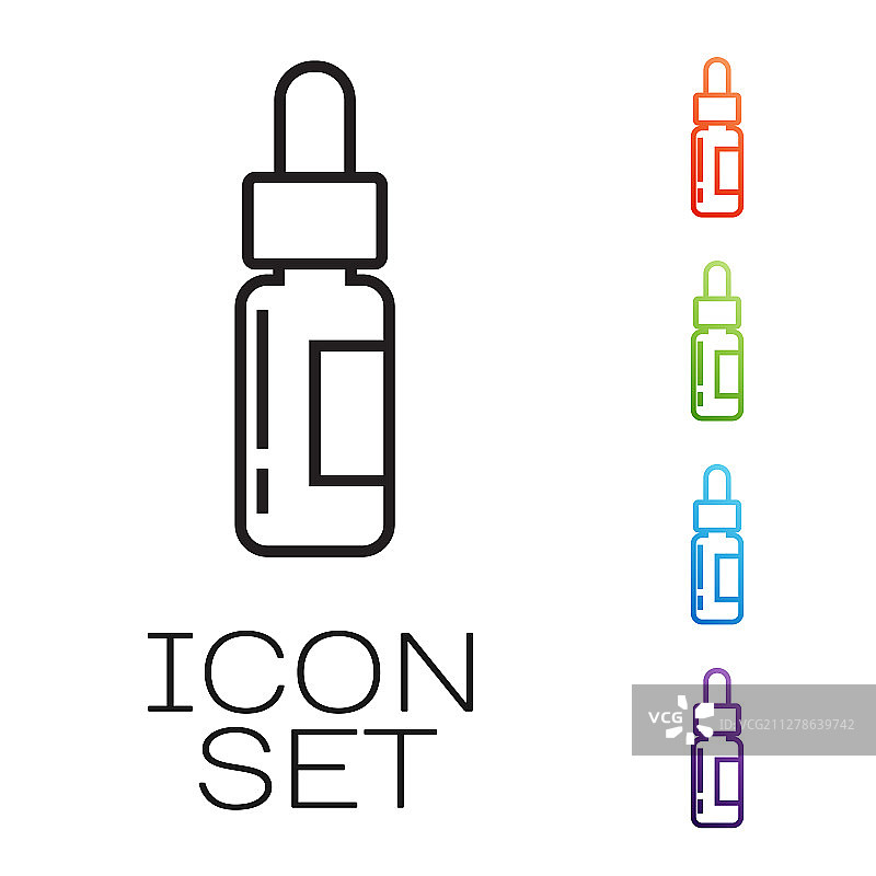 带移液器小瓶的黑色线条玻璃瓶图片素材