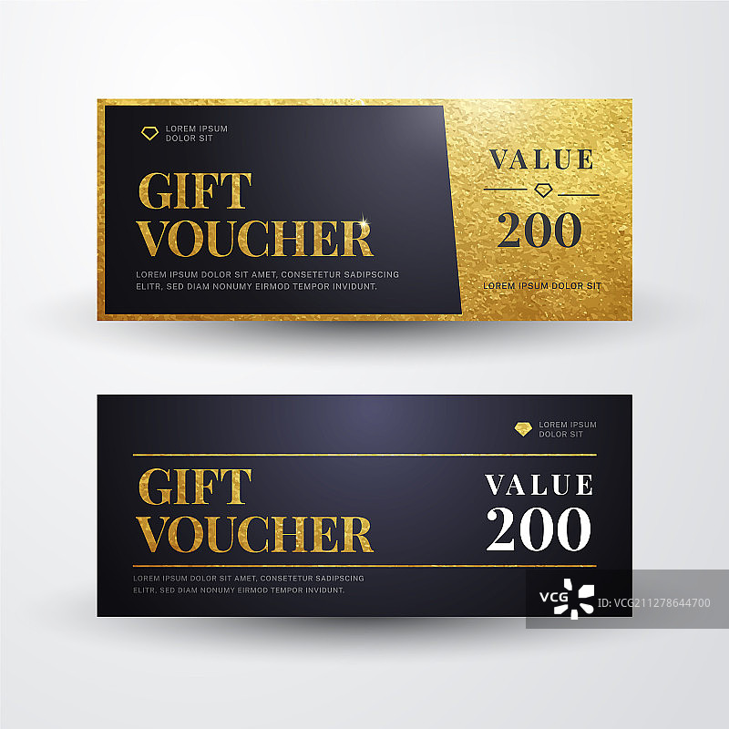 优雅奢华金色礼品券模板图片素材