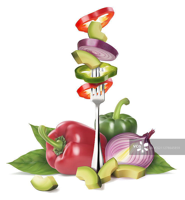 新鲜蔬菜切块蔬菜构图图片素材