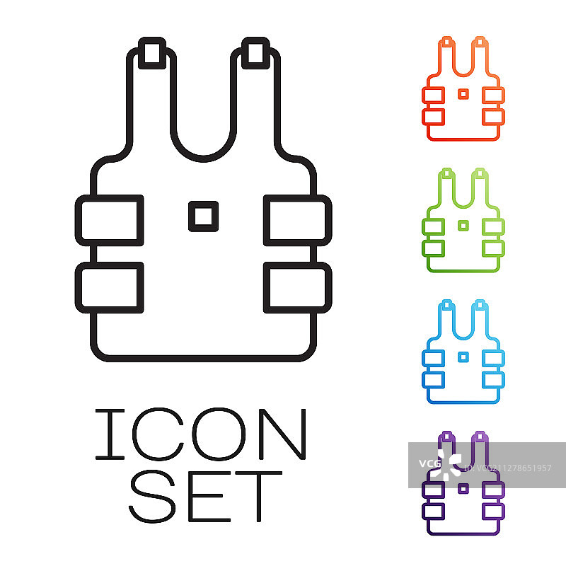 黑色线条防弹背心保护图片素材