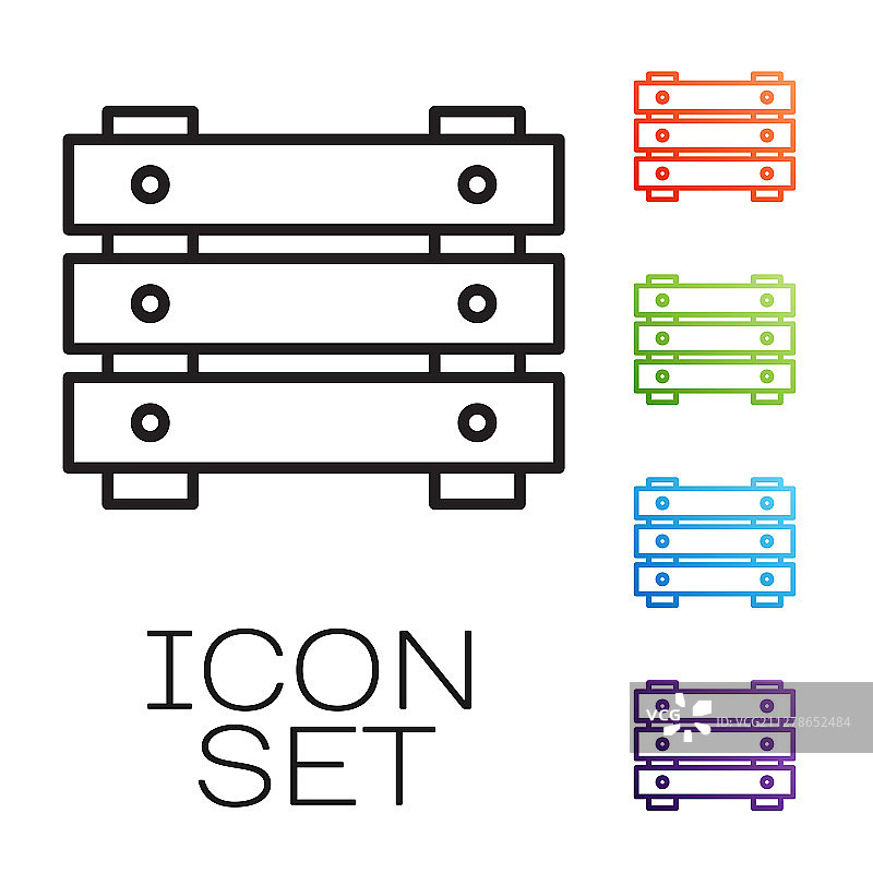 装有弹药的军用弹药箱黑色线条图标图片素材