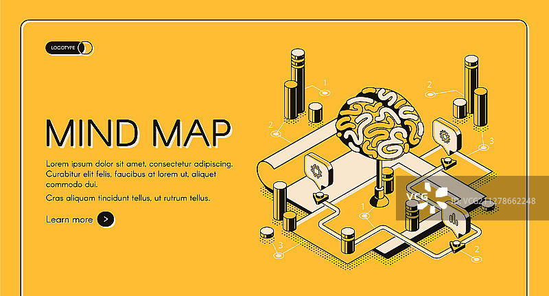 2.5D思维导图可视化工具图片素材