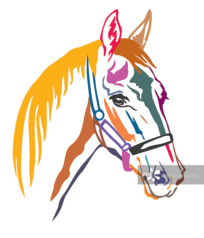 彩色装饰马6图片素材