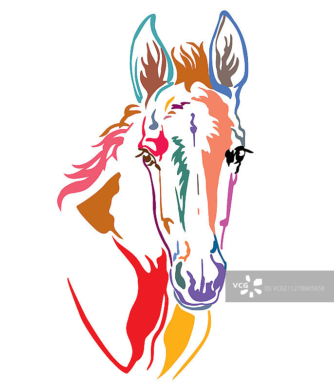 彩色装饰马图片素材