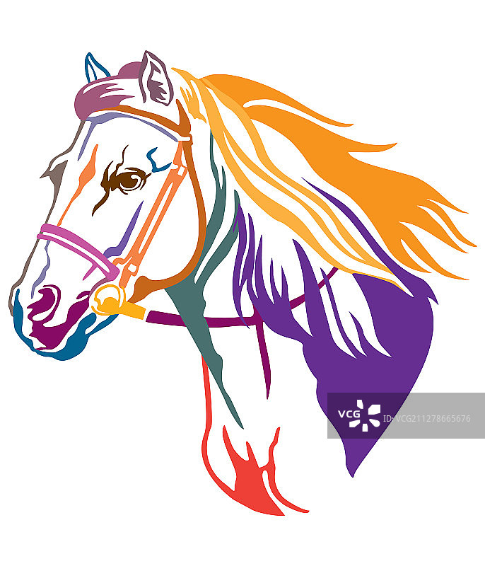 彩色装饰马9图片素材