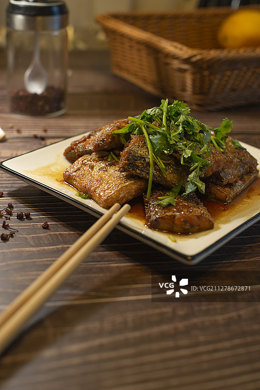 家常菜日常小炒菜红烧带鱼图片素材