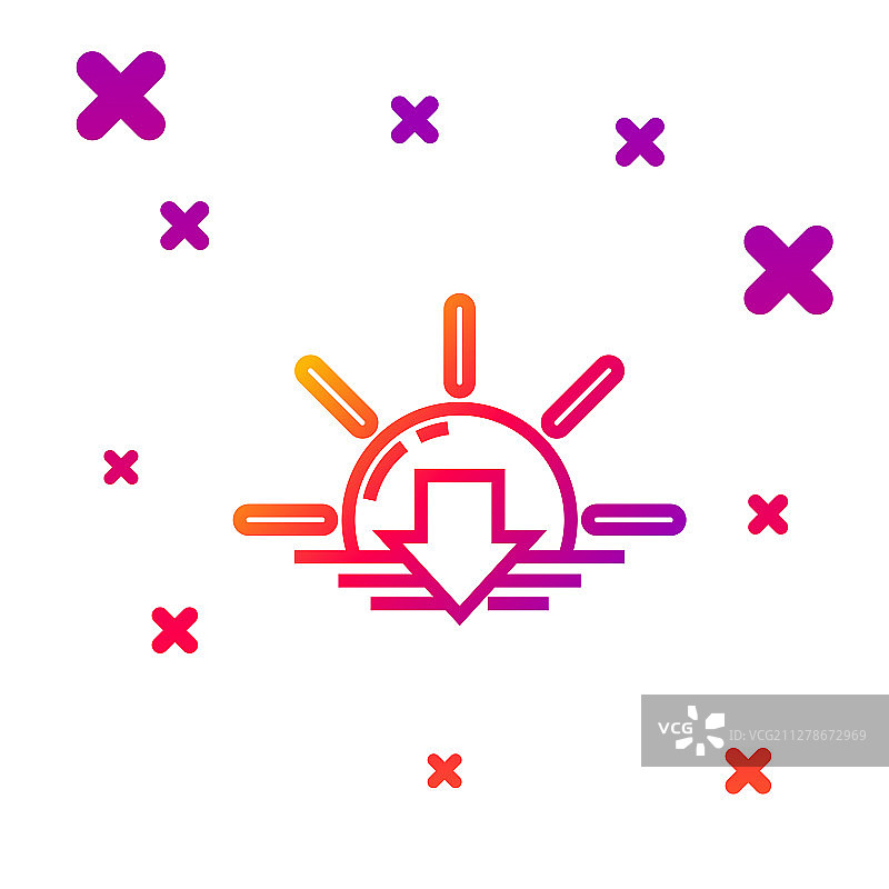 彩色线条日落图标图片素材