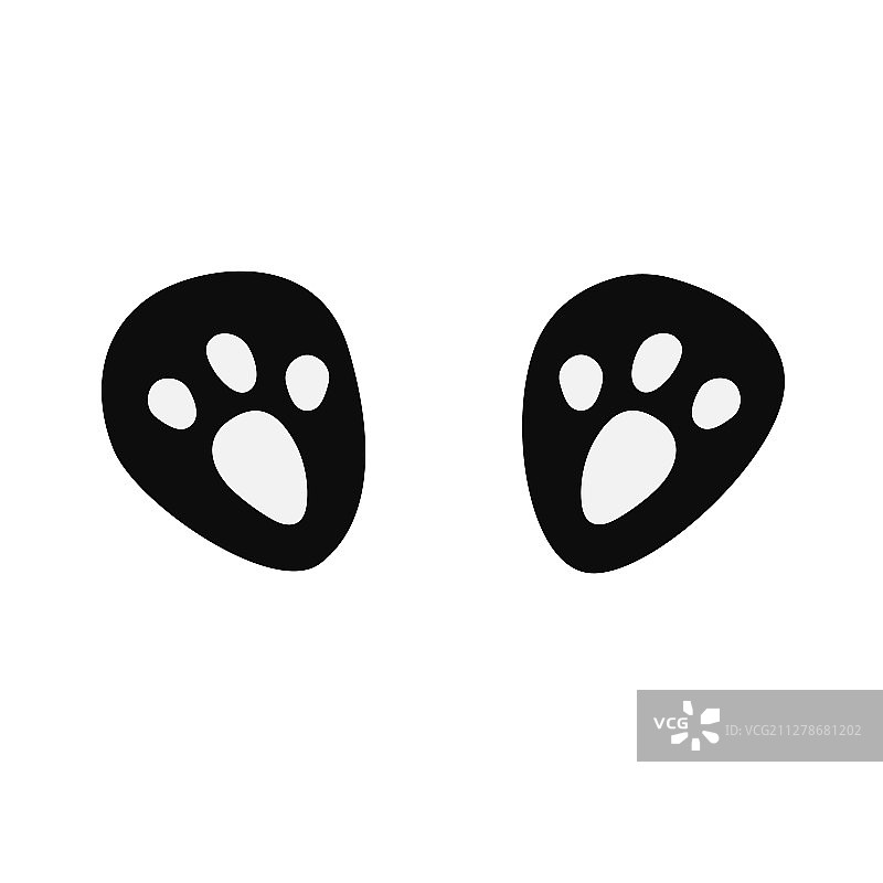 熊猫或熊爪印图片素材