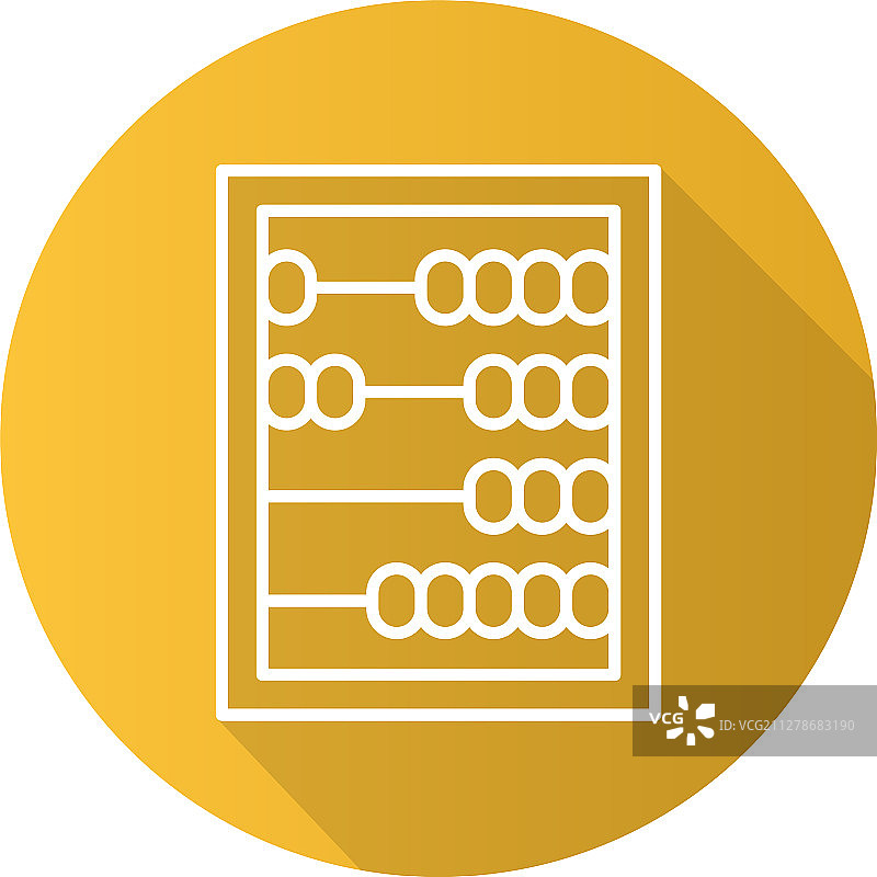 扁平线性长阴影算盘图标图片素材