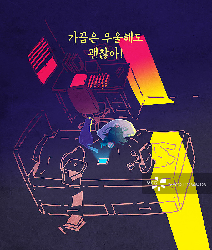 冬季卧室夜景图片素材