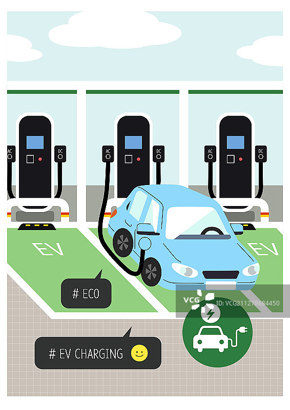 环境保护替代能源电动汽车充电站图片素材