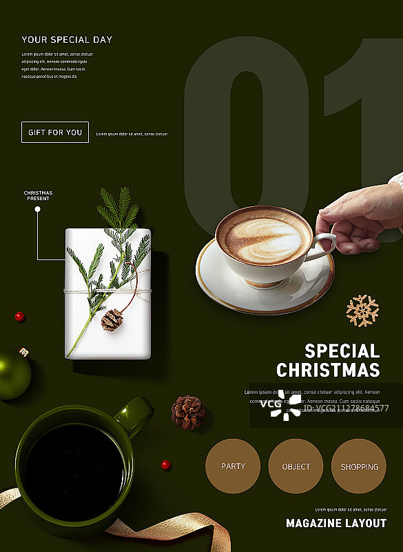 活动页面、弹出窗口、商业活动、图形图像、圣诞节、礼物、咖啡、圣诞树图片素材