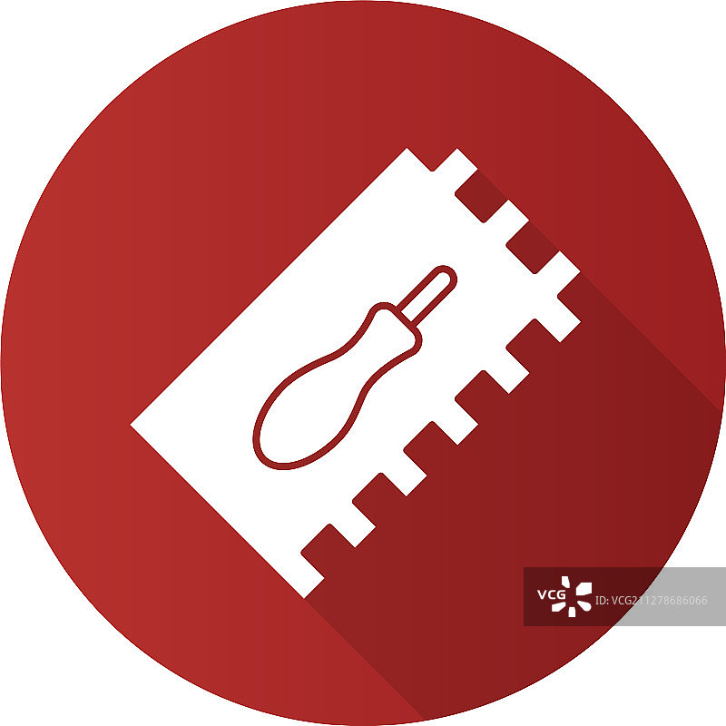 矩形缺口泥刀扁平设计图片素材