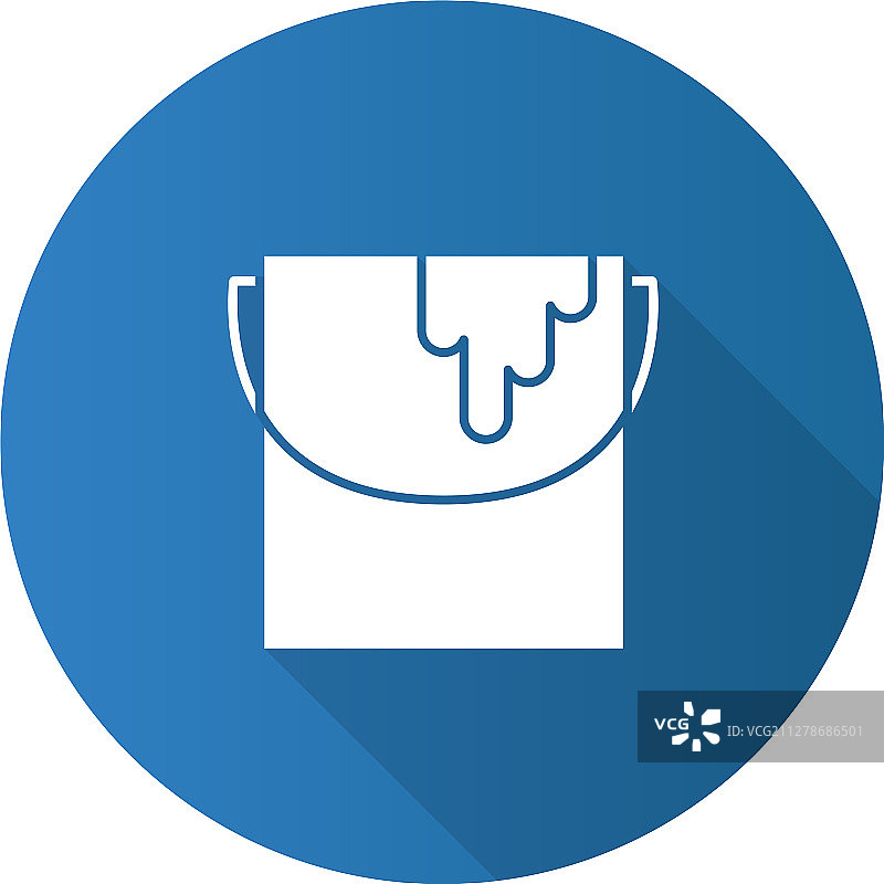 油漆桶扁平设计长阴影标志图片素材