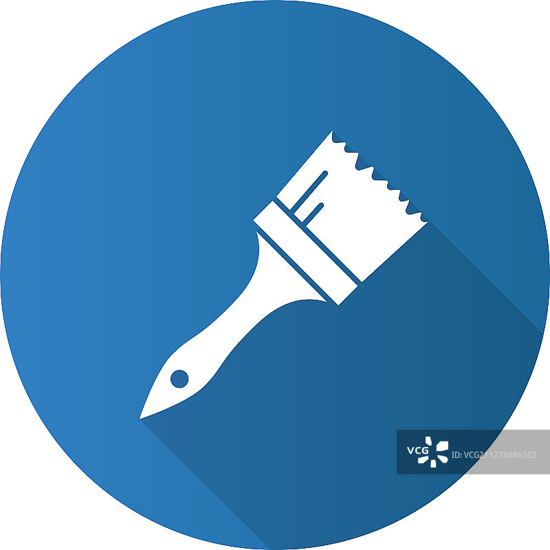 扁平风格长阴影字形油漆刷图标图片素材