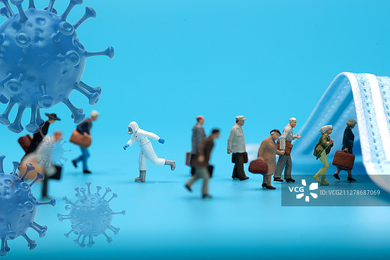 医务工作者抵抗病毒保护人群图片素材