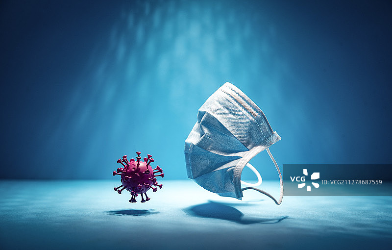 病毒和医用外科口罩图片素材