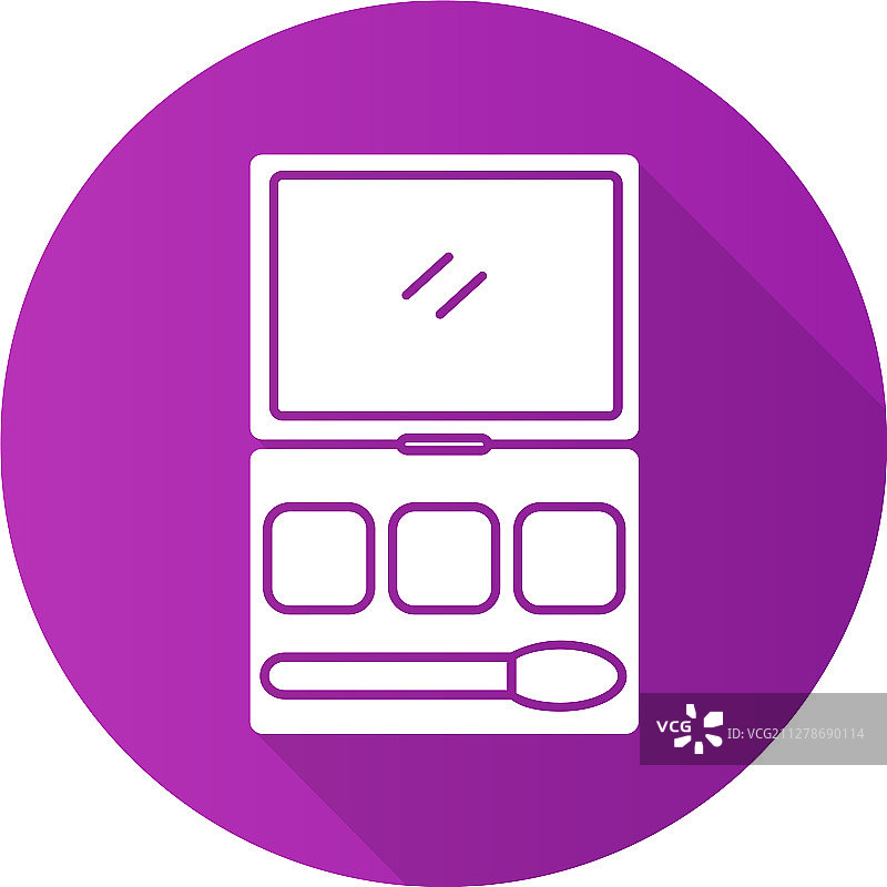 化妆箱扁平设计长阴影字形图标图片素材