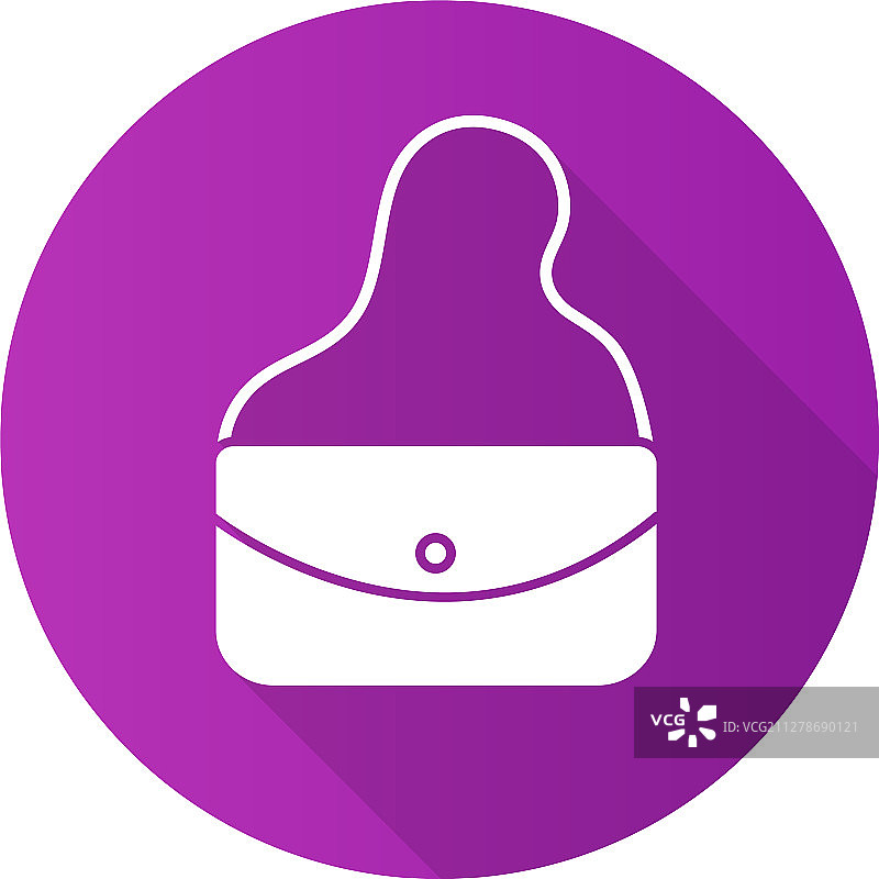 钱包扁平设计长阴影字形图标图片素材