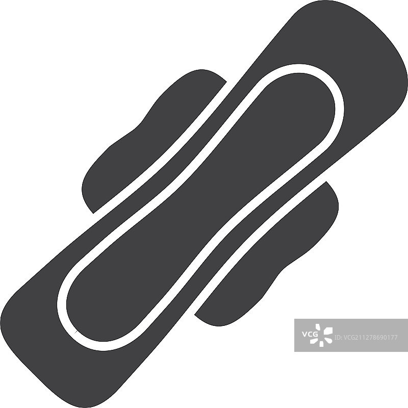 带护翼的卫生巾垫毛巾轮廓图标图片素材
