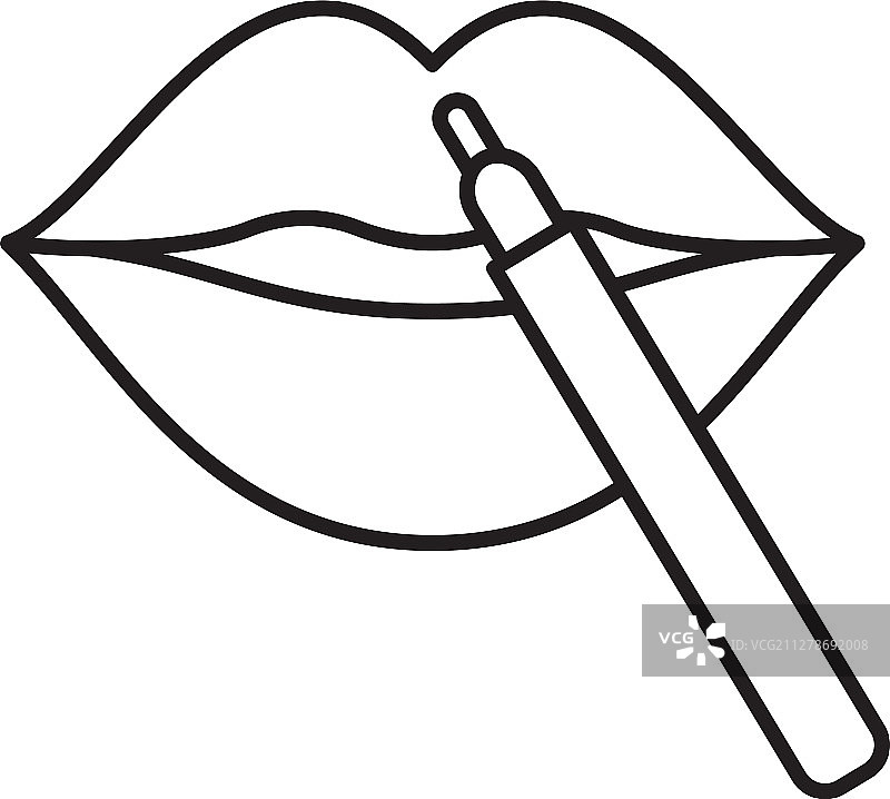 铅笔口红线性图标图片素材