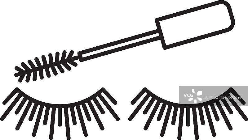 睫毛膏线性图标图片素材