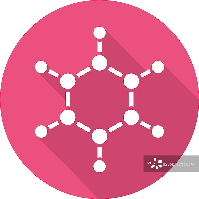 分子扁平设计长阴影字形图标图片素材