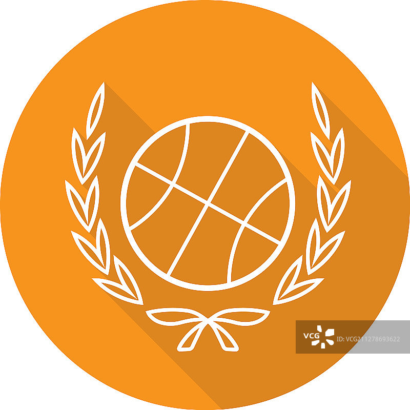 篮球锦标赛扁平线性长阴影图片素材