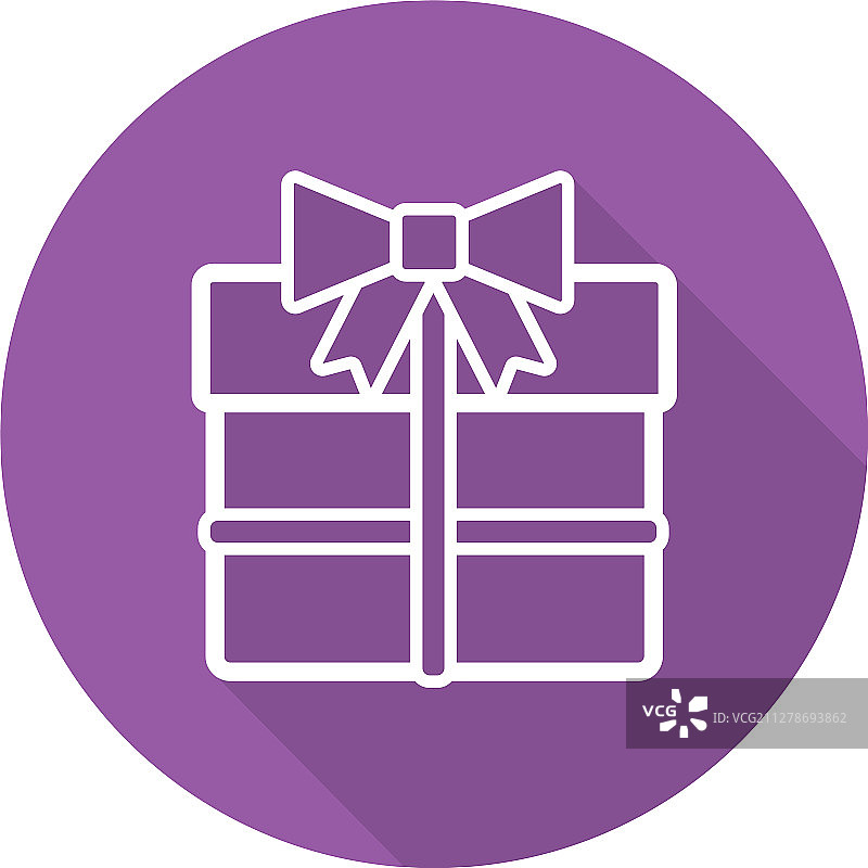 扁平线性长阴影礼盒图标图片素材